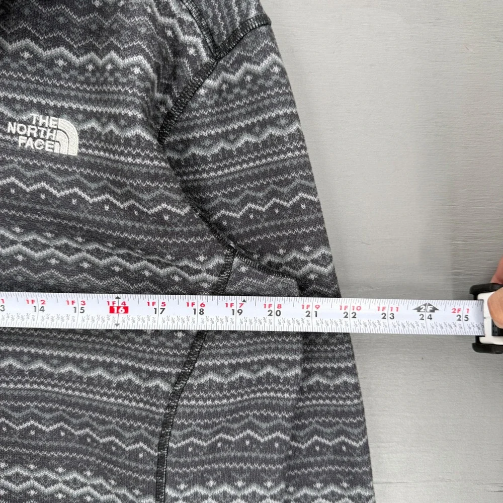 The North Face Aztec Fleece Pullover Grey Fair Isle Quarter Zip Small